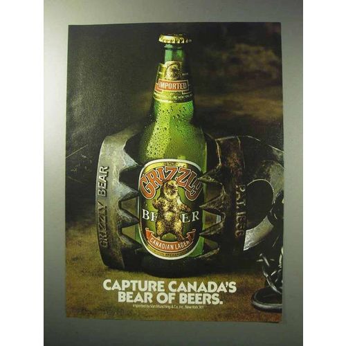 1986 Grizzly Bear Beer Ad - Capture Canada's Bear