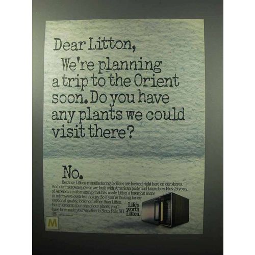 1987 Litton Microwave Ad - Planning A Trip to Orient