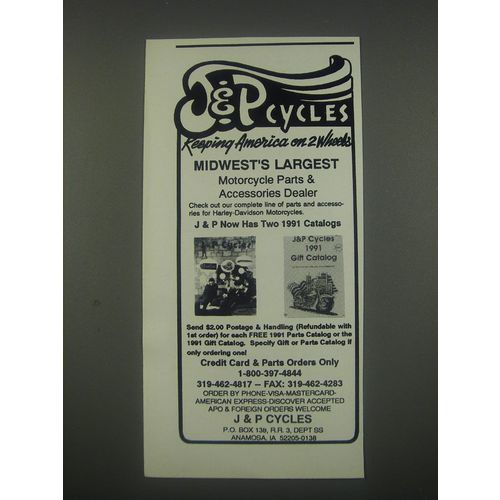 1991 J&P Cycles Ad - Keeping America on 2 wheels