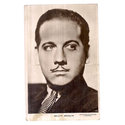 MELVYN DOUGLAS film star unused vintage postcard RP =