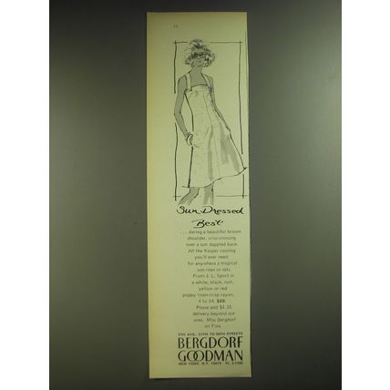 1974 Bergdorf Goodman J.L. Sport Kasper Dress Ad - Sun Dressed Best