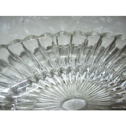 Vintage Glass Oval Handled Celery Serving Dish
