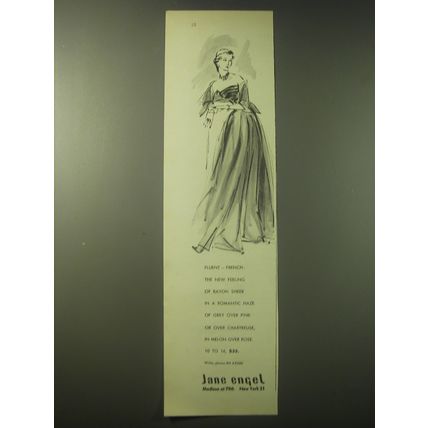 1948 Jane Engel Dress Ad - Fluent French