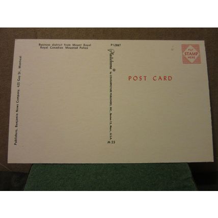 BUSINESS DISTRICT, MONTREAL, CANADA unused postcard. #