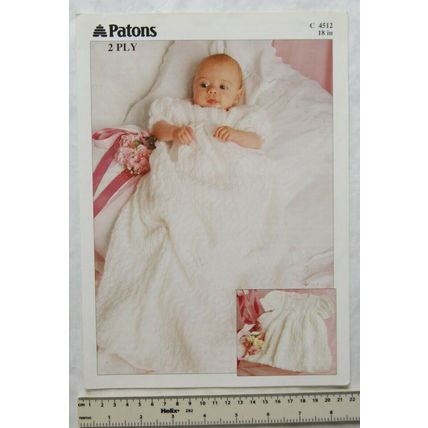 1991 Patons 4512 dress & christening robe, 2 ply