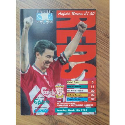 1995 FA Cup Quarter Final – Programme & Ticket: Liverpool vs Tottenham