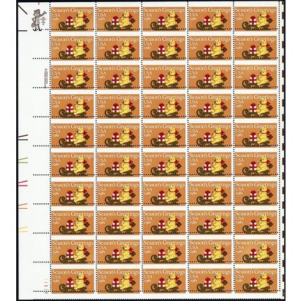 1940, MNH 20¢ Xmas Misperfed Error Sheet of 50 Stamps - Stuart Katz