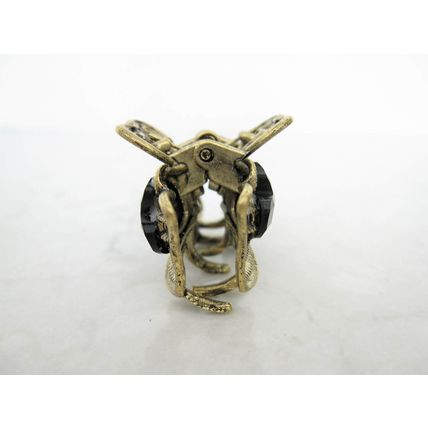 small mini metal heart shaped jeweled antique style bronze hair claw clip