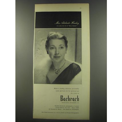 1956 Bachrach Photography Ad - Miss Adelaide Hawley plays role of Betty Crocker