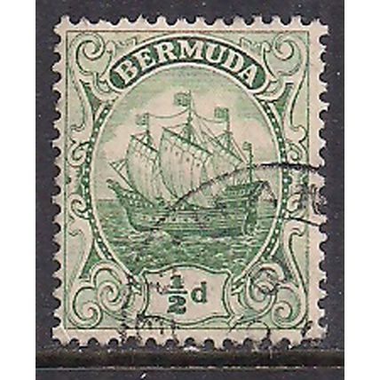 Bermuda 1910 -25 KGV 1/2d green SG 45 used ( A592 )