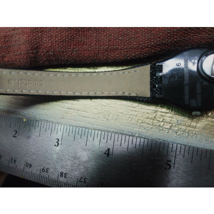 Swatch Watch Wrap Around Black Band 16” Faux Leather NEW BATTERY