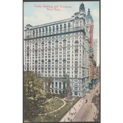 Trinity Building and Broadway, New York City, c.1910 - Success Postal Card Co PC