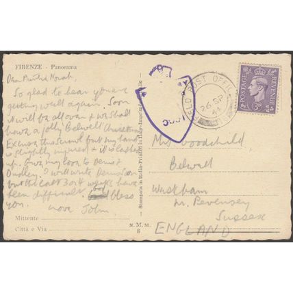 Panorama, Firenze, 1944 - NMM Cartolina - Field Post Office