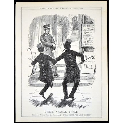 THEIR ANNUAL TREAT 1913 Leonard Raven-Hill PUNCH CARTOON PAGE