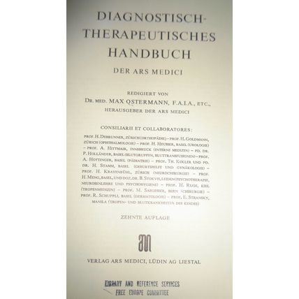 Diagnostisch-therapeutisches Handbuch der Ars medici by Max Ostermann. 2-Vol set