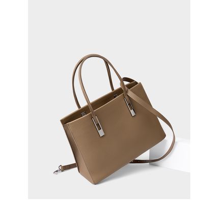 Genuine Leather Women's Handbag Grey