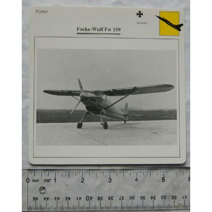 Focke Wulf Fw 159 - Germany - Fighter - Collectors Club Card