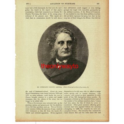 Viscount Edward Cardwell, British Politician, Book Illustration (Print), c1895