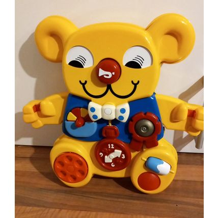 Matchbox 1982 Yellow Activity Bear Vintage Teddy Baby Cot Toy Lovely Condition