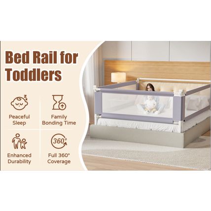 PurePapoose 3-Piece King Bed Rail – Adjustable Safety Guard for Toddlers