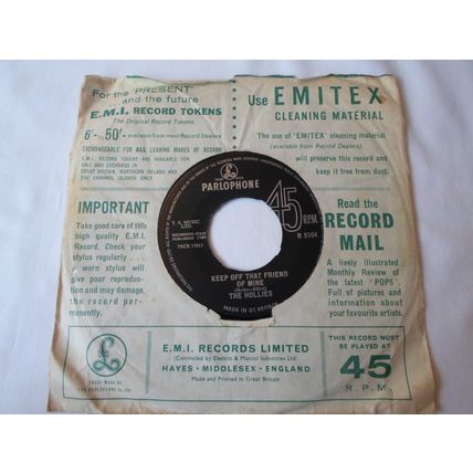 7" 1964. THE HOLLIES .JUST ONE LOOK . PARLOPHONE .R 5104. FIRST PRESS, EXCELLENT