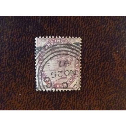 1881 GB Queen Victoria SG172 1d lilac fine used stamp date November 25 1892
