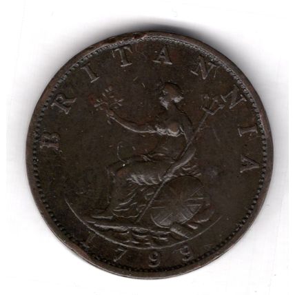 Great Britain. George III. Halfpenny 1799. dy18809