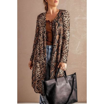 Snake Print Long Cardigan