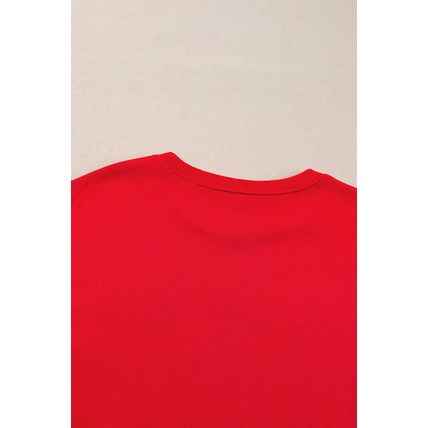 Fiery Red TOUCH DOWN Football Graphic Pullover Sweatshirt