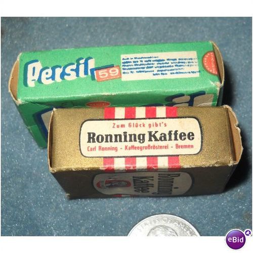 Persil 59 Ronning Kaffee Doll House Miniature Boxes Coffee Laundry Soap Germany