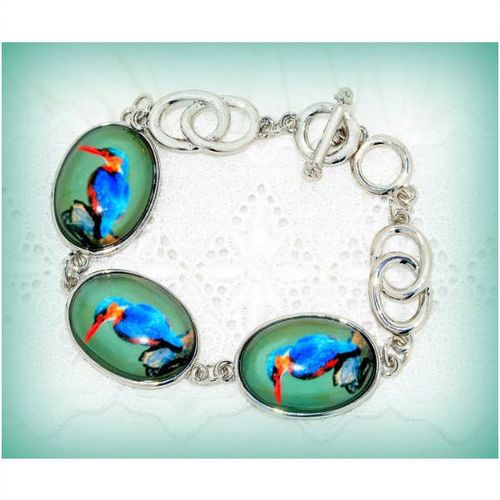 Retro Style Charm Toggle Clasp Bracelet Bangle Silver Tone Jewellery 12141