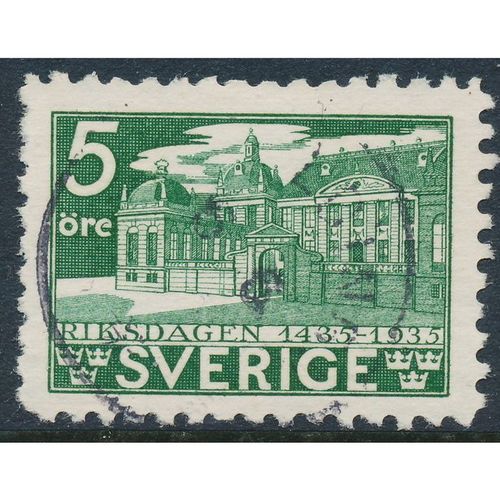 Sweden Facit 240C/Scott 239, 5ö green Parliament Anniversary, VF used stamp