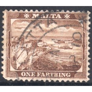 Malta 1901 - 1farthing brown - Valetta Harbour - used