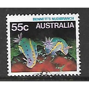AUSTRALIA 1984 MARINE LIFE 55c BENNETTS NUDI BRANCH SG 930 FINE USED