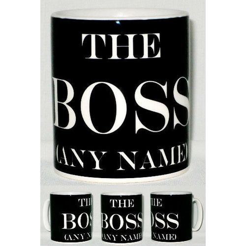 The Boss Mug PERSONALISED Any Name / Colour Great Office Shop Work Manager Gift