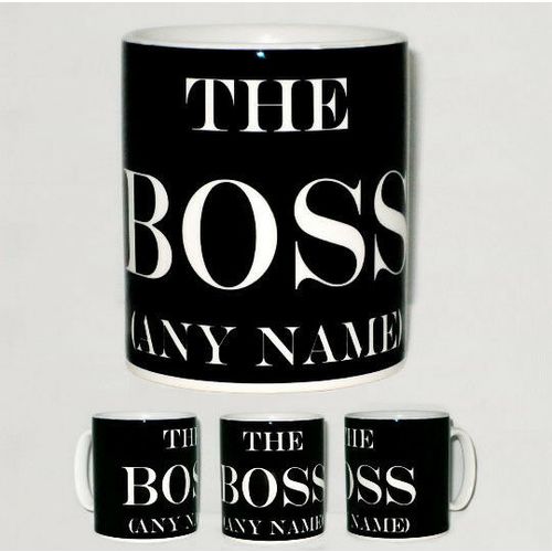The Boss Mug PERSONALISED Any Name / Colour Great Office Shop Work Manager Gift