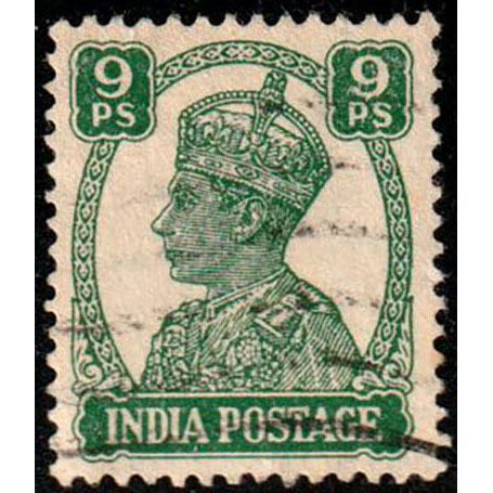 India 1941 King George VI 9p Used Stamp.