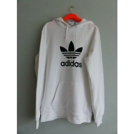 Adidas Originals Trefoil Hoodie Mens Size Medium White Pullover fleece cotton