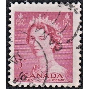 CANADA, 1953 3c QEII, SG 452 (Scott #327), used
