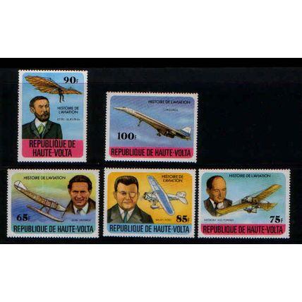 REP DE HAUTE VOLTA 1978 AVIATION HISTORY SG 475 / 479 SET 5 VALS UM MINT #3