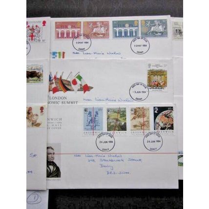 1984 A YEAR GROUP OF NINE FIRST DAY OF ISSUE POSTMARKED COVERS. (D) #01131