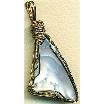 Plume Agate Bronze Copper Wire Wrap Gemstone Pendant 13