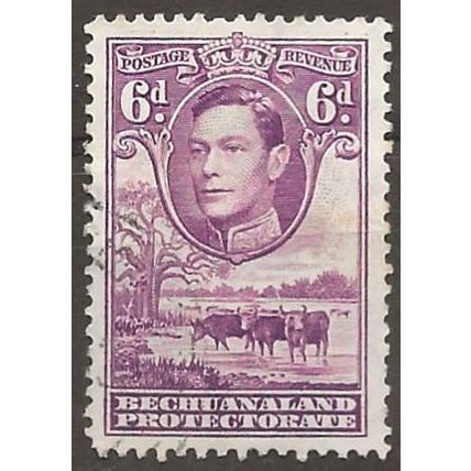 Bechuanaland 1944 SG124a 6d Purple Fine Used .