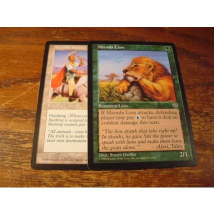 Magic The Gathering, MTG, 2-Cards, 1996, MTENDA HERDER/LION, nm
