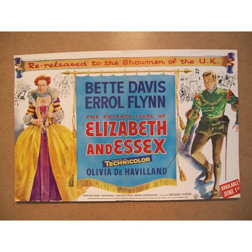 THE PRIVATE LIVES OF ELIZABETH & ESSEX Bette Davis, Errol Flynn 1953 Advert