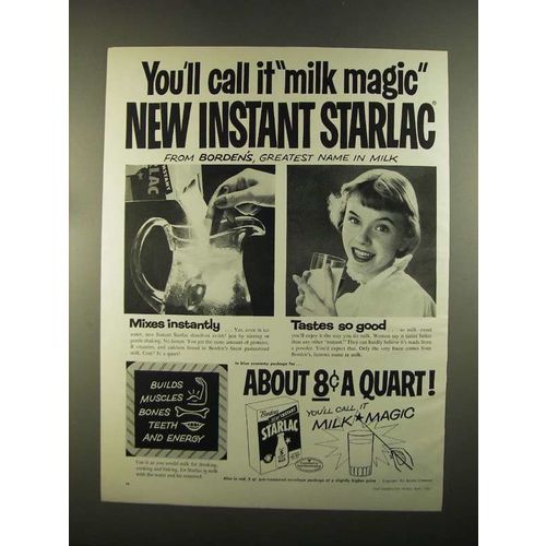 1955 Borden Starlac Ad - You Call it Milk Magic