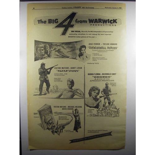 1956 Warwick Productions Movie Ad - Safari, Odongo