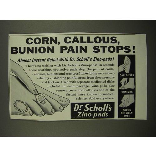 1964 Dr. Scholl's Zino-Pads Ad - Corn, Callous, Bunion Pain