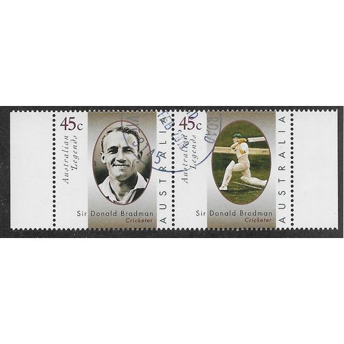 AUS 1997 SE~TE PAIR 45c ' AUSTRALIAN LEGENDS' FINE USED (EBID60-841)