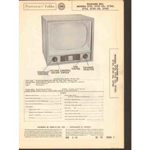 PACKARD-BELL model 272x TV television receiver Sams Photofact manual